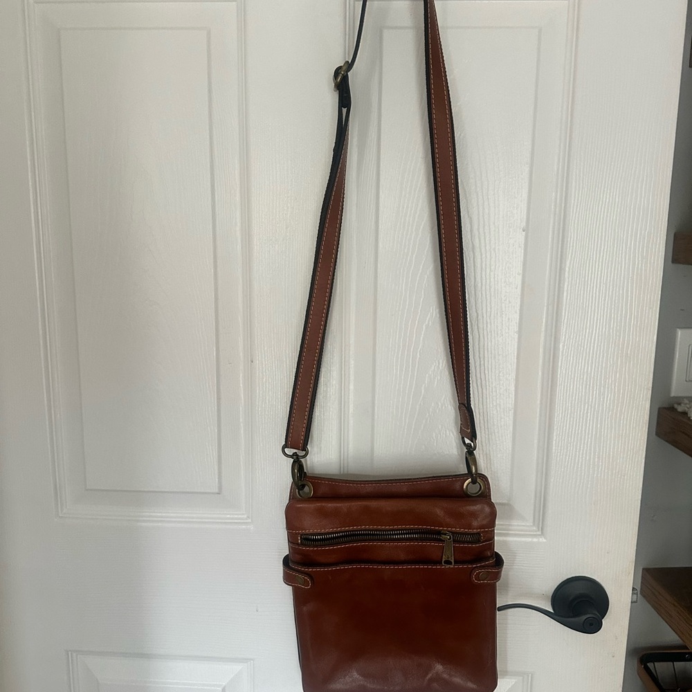 Patricia Nash Leather Crossbody Bag - Chestnut Brown - Picture 3 of 12